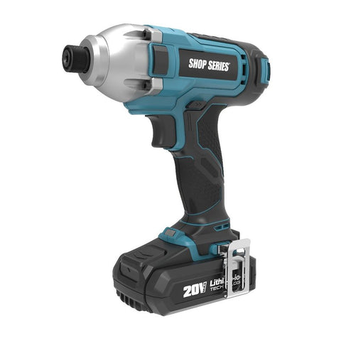 ShopSeries SS2302 Impact Driver, Battery Included, 20 V, 2 Ah, 1/4 in Drive, Hex Drive