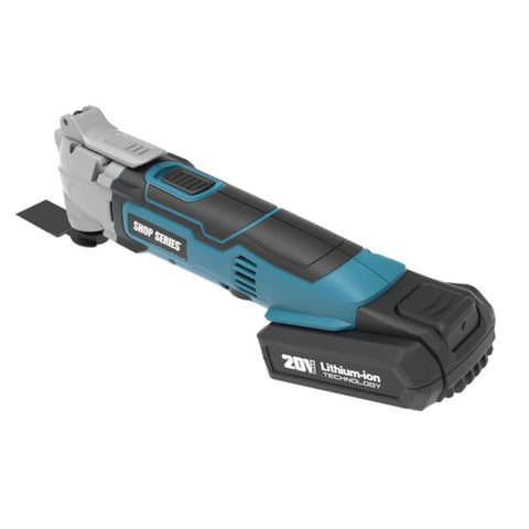 ShopSeries SS2818 Cordless Oscillating Tool, Battery Included, 20 V, 2 Ah, 5000 to 20,000 opm, 1-1/8, 1-3/8 in Blade