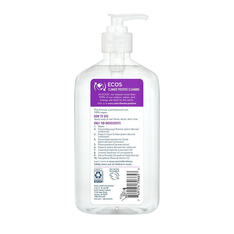 Ecos 9665/6 Hand Soap, Liquid, Clear, Lavender, 17 oz Bottle