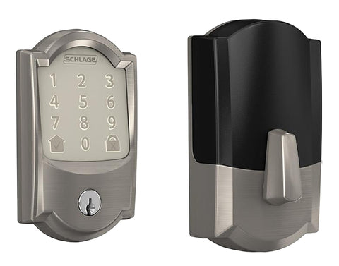 Schlage BE489WBV CAM 619 Electronic Deadbolt, 100 Number of User Codes, 1 in Projection, Satin Nickel, Residential, Yes