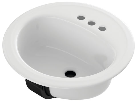 Bootz Laurel Series 021-2435-00 Lavatory Sink, Round Basin, 19 in OAW, 19 in OAH, 7-13/16 in OAD, Steel