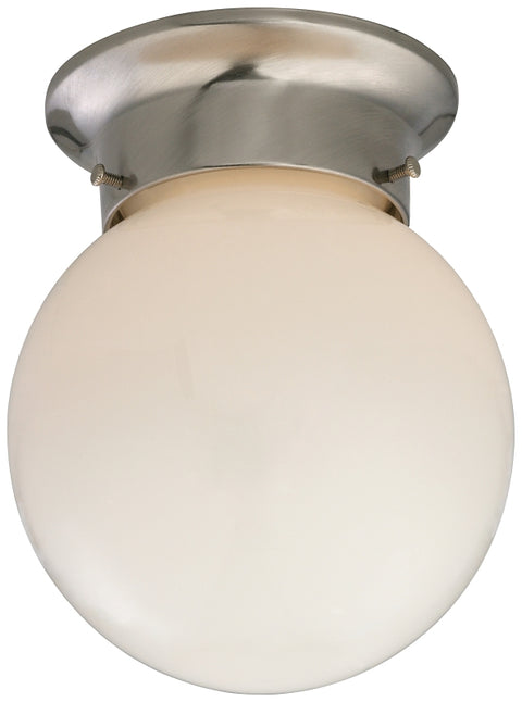 Boston Harbor F3BB01-3375-BN Single Light Ceiling Fixture, 120 V, 60 W, 1-Lamp, A19 or CFL Lamp, Brushed Nickel Fixture