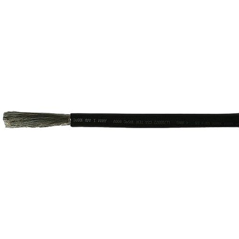 Cobra Wire A2004T07050FT Tinned Copper Battery Cable, 4 AWG, 50', Black
