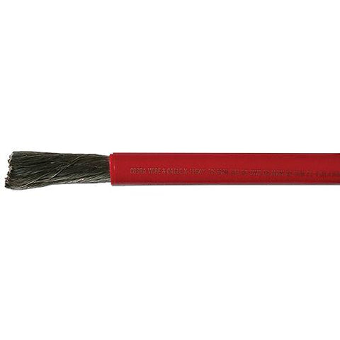 Cobra Wire A2120T01025FT Tinned Copper Battery Cable, 2/0, 25', Red