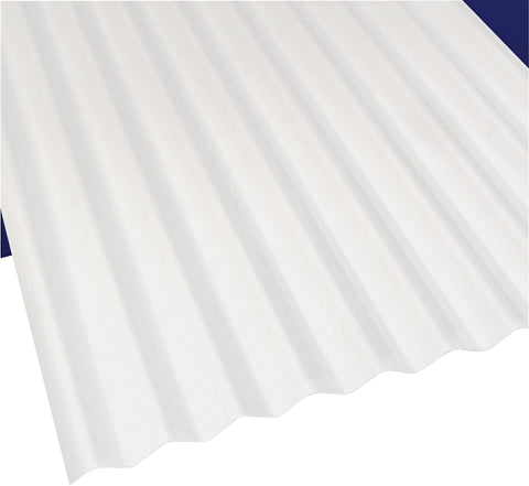 Sun N Rain 103692 Corrugated Roofing Panel, 8 ft L, 26 in W, PVC, White