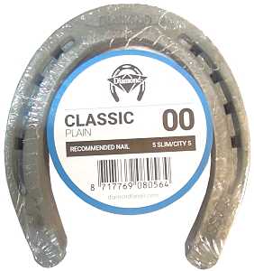 Diamond Farrier DC00PR Classic Plain Horseshoe, 1/4 in Thick, 00, Steel