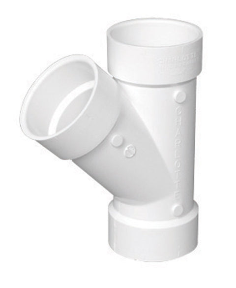 Charlotte Pipe Schedule 40 4 in. Dia. x 4 in. Dia. x 4 in. Dia. Hub To Hub To Hub 45 deg. PVC Wy