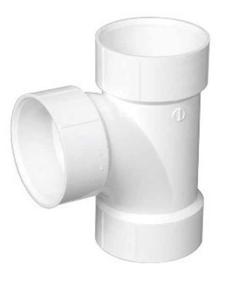Charlotte Pipe 4 in. Dia. x 4 in. Dia. x 4 in. Dia. Schedule 40 Hub To Hub To Hub PVC Sanitary T