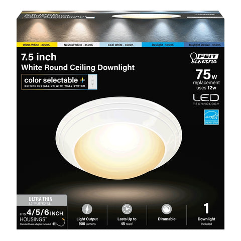 Feit Electric 74006/6WYCA Ceiling Downlight, 12 W, 120 V, LED Lamp