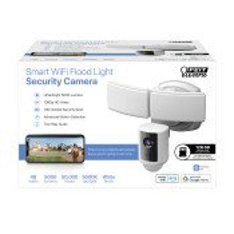 Feit Electric SEC5000/CAM/WIFI Smart Security Flood Light with Camera, 120 V, 2-Lamp, LED Lamp, Daylight, 5000 Lumens