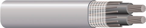 Southwire 4/ 4/0 4/0X100 Service Entrance Cable, Gray Sheath, 205 A, 3-Conductor, PVC Insulation
