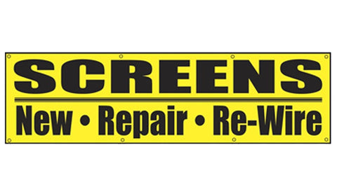 Make-2-Fit P 8080 Screen Repair Banner, Vinyl, Black/Yellow