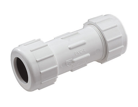 King Brothers Inc. 1-1/2 in. Dia. x 1-1/2 in. Dia. PVC Lead-Free Compression Coupling