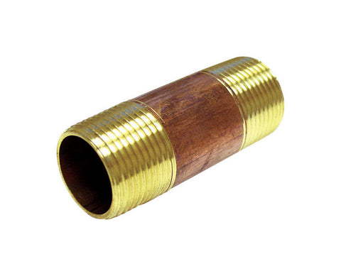 Ace 3/8 in. MPT x 3/8 in. Dia. MPT Threaded Red Brass Pipe Nipple