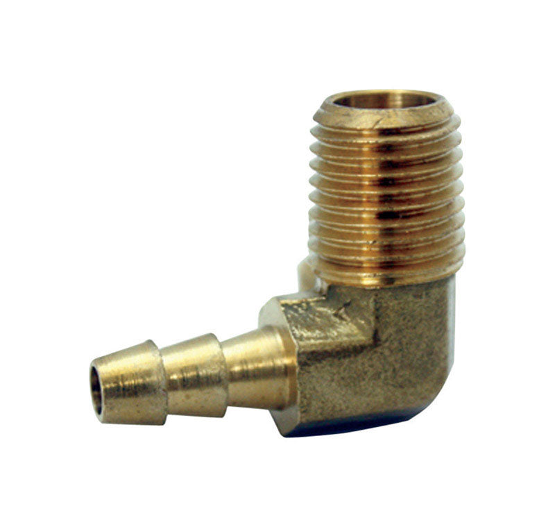JMF Brass Hose Barb Elbow 3/8 in. Dia. x 3/8 in. Dia. Yellow 1 pk ...