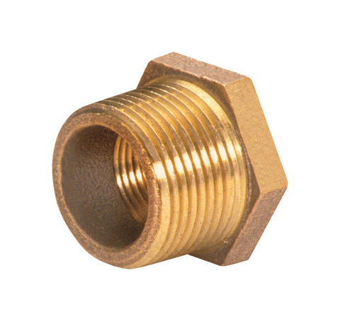 JMF 1 in. MPT x 3/4 in. Dia. FPT Brass Hex Bushing