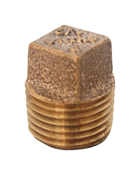 JMF 1 in. Dia. MPT To Threaded Yellow Brass Square Head Solid Plug