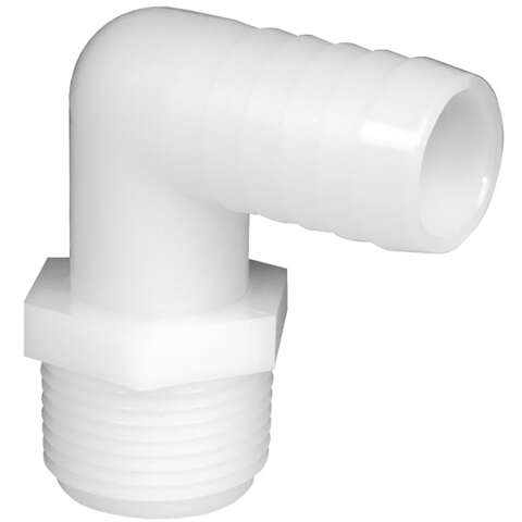 Green Leaf 1/2 in. MPT each X 3/8 in. D Barb Nylon Elbow 1 pk, Pack of 5