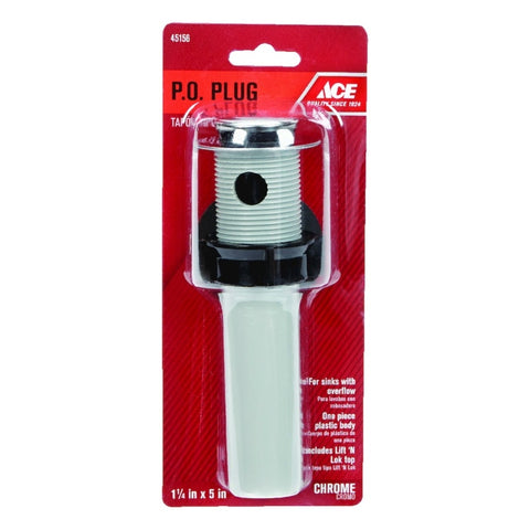 Ace 1-1/4 in. D Chrome Plastic Lavatory Sink Drain, Pack of 5