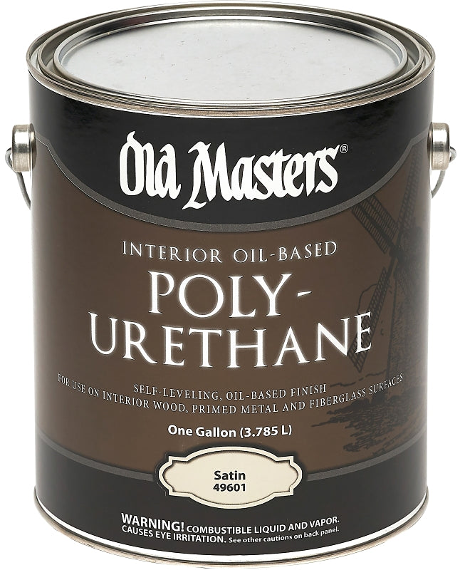 Polyorthan Shell Old Masters 49601 Polyurethane, Satin, Liquid, Clear, 1 gal, Can, Pack ...