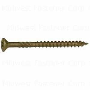 SaberDrive 50745 Deck Screw, #9 Thread, 2-1/2 in L, Serrated Thread, Bugle Head, Star Drive, Type 17 Point, Steel, 88 PK