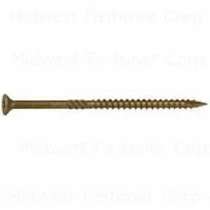 SaberDrive 50748 Deck Screw, #10 Thread, 4 in L, Serrated Thread, Bugle Head, Star Drive, Type 17 Point, Steel, 48 PK