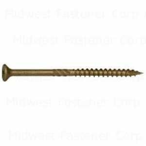 SaberDrive 50755 Deck Screw, #9 Thread, 3 in L, Serrated Thread, Bugle Head, Star Drive, Type 17 Point, Tan, Steel