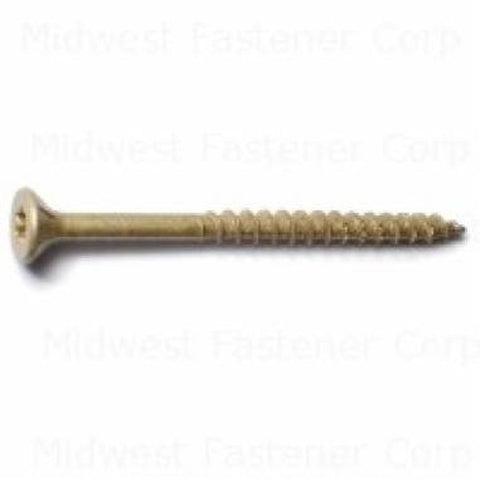 SaberDrive 50758 Deck Screw, #9 Thread, 2-1/2 in L, UNC Thread, 6 Nibs Bugle Head, Star Drive, Type 17 Point, Steel, Tan