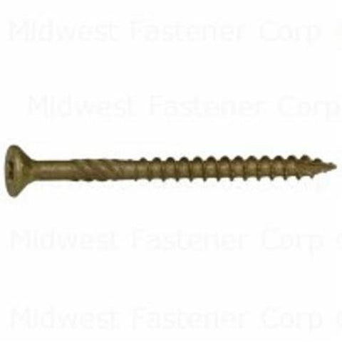 SaberDrive 53297 Deck Screw, #9 Thread, 2-1/2 in L, UNC Thread, 6 Nibs Bugle Head, Star Drive, Type 17 Point, Steel, Tan
