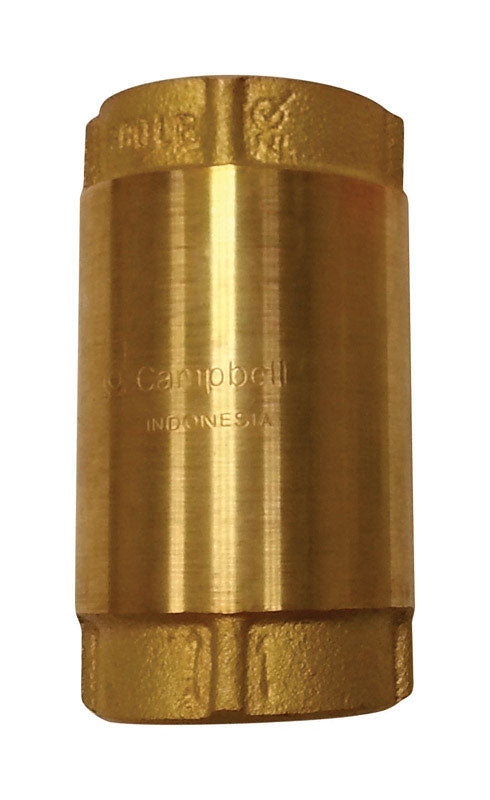Campbell 1 in. Yellow Brass Check Valve – Shell Lumber and Hardware