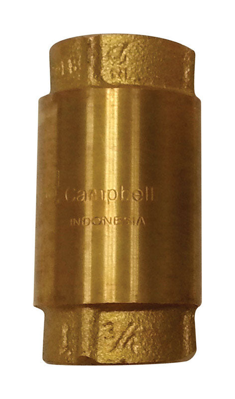 Campbell 3/4 in. Yellow Brass Check Valve – Shell Lumber and Hardware