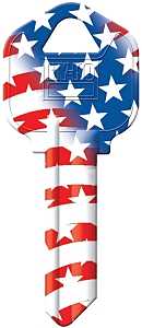 Hy-Ko 16010KW1FLAG Key Blank, Solid Brass, Painted, For: Kwikset KW1, Titan KW10 Keyways, Pack of 10