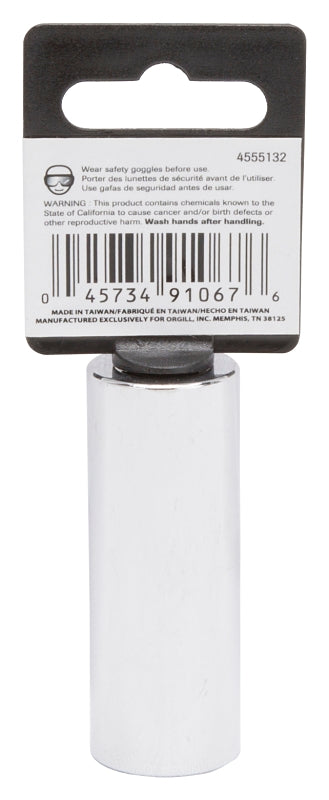 Vulcan MT6507164 Drive Socket, 17 mm Socket, 3/8 in Drive, 6-Point, Chrome Vanadium Steel, Chrome