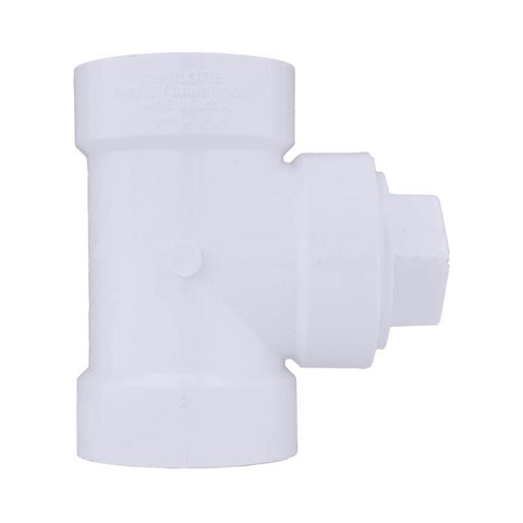 Charlotte Pipe Schedule 40 1-1/2 in. Hub X 1-1/2 in. D Hub PVC Cleanout Tee with Plug 1 pk