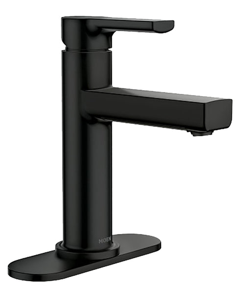 Moen Rinza Series 84627BL Bathroom Faucet, 1.2 gpm, 1-Faucet Handle, Metal, Matte, Lever Handle, High Arc Spout
