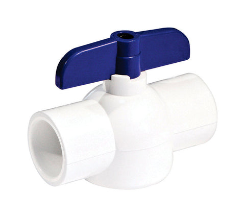 KBI King Brothers Ball Valve 1/2 in. Slip x 1/2 in. Dia. Slip PVC Economy