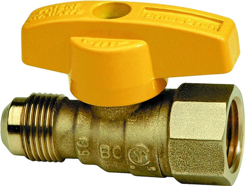 BrassCraft TBV6F-8 Gas Ball Valve, 3/8 x 1/2 in Connection, Flared x FIP, 5 psi Pressure, Brass Body