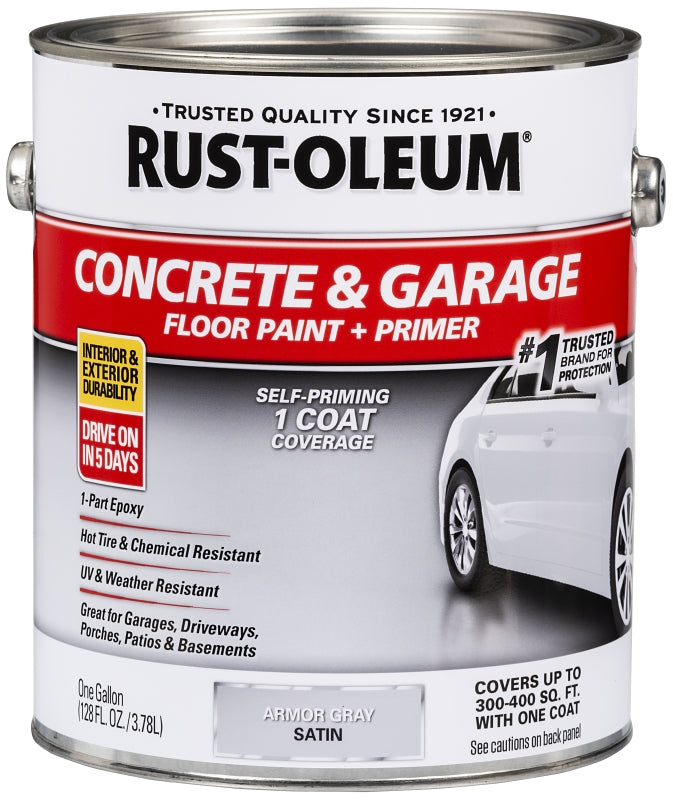 RUST-OLEUM 225359 Floor Paint, Satin, Armor Gray, 1 gal Can, Pack of 2 ...
