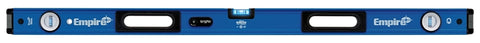 Empire True Blue Series EM95.48 Magnetic Box Level, 48 in L, 3-Vial, 1-Hang Hole, Magnetic, Aluminum, Blue