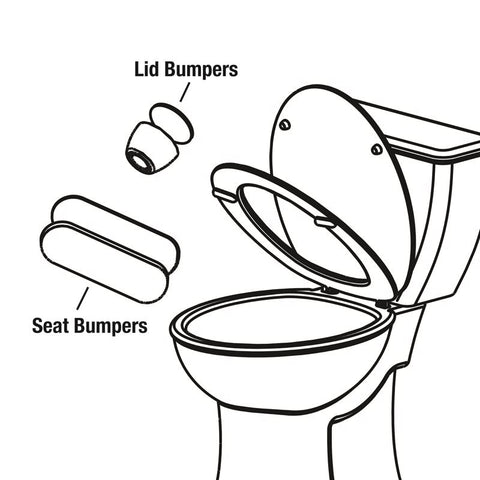 Ace Toilet Seat Bumpers White Plastic