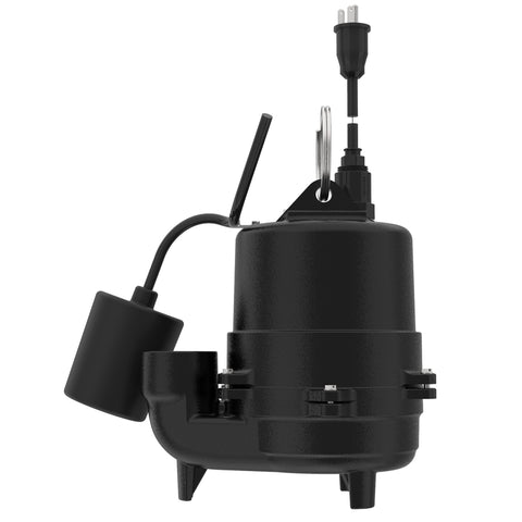 Flowtec Float Support Flotec 1/3 HP 4080 gph Cast Iron Tethered Float Switch Effluent Pump ...