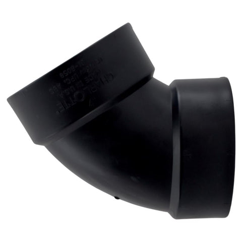 Charlotte Pipe 4 in. Hub X 4 in. D Hub ABS 60 Degree Elbow