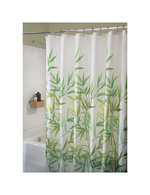 InterDesign 72 in. H x 72 in. L Green Anzu Shower Curtain