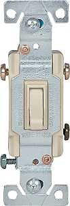 Eaton Wiring Devices 1303-7V-BOX Toggle Switch, Ivory, Flush Mount, 15 A, Polycarbonate Housing Material, Pack of 10