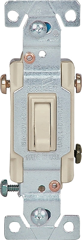 Eaton Wiring Devices 1303-7V-BOX Toggle Switch, Ivory, Flush Mount, 15 A, Polycarbonate Housing Material, Pack of 10