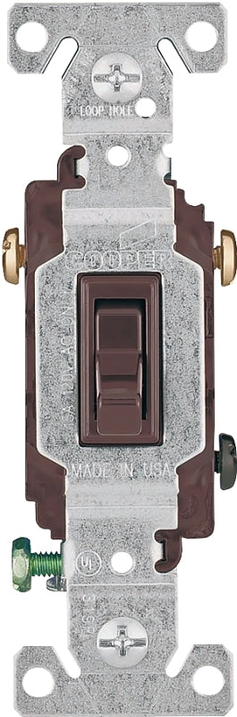 Eaton Cooper Wiring 1303B Toggle Switch, 15 A, 120 V, Polycarbonate Ho ...