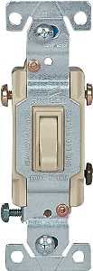 Eaton Wiring Devices 1303-7V Toggle Switch, Ivory, 15 A, Wall Mount, Polycarbonate Housing Material