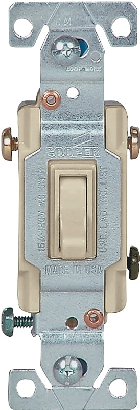 Eaton Wiring Devices 1303-7V Toggle Switch, Ivory, 15 A, Wall Mount, Polycarbonate Housing Material