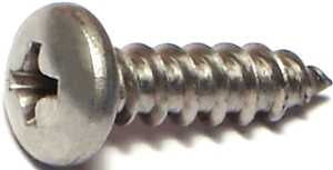 Midwest Fastener 05118 Screw, #10 Thread, Coarse Thread, Pan Head, Phillips Drive, Diamond, Self-Tapping Point, 100/PK