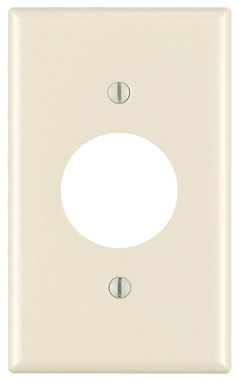 Leviton 78004 Single Receptacle Wallplate, 4-1/2 in L, 2-3/4 in W, 1 -Gang, Thermoset, Light Almond, Smooth
